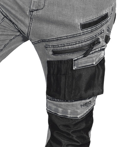 Pracovné nohavice DENIM, Oxfordská výstuž, sivé, veľkosť XL od NEO TOOLS nájdeš na naravis.sk
