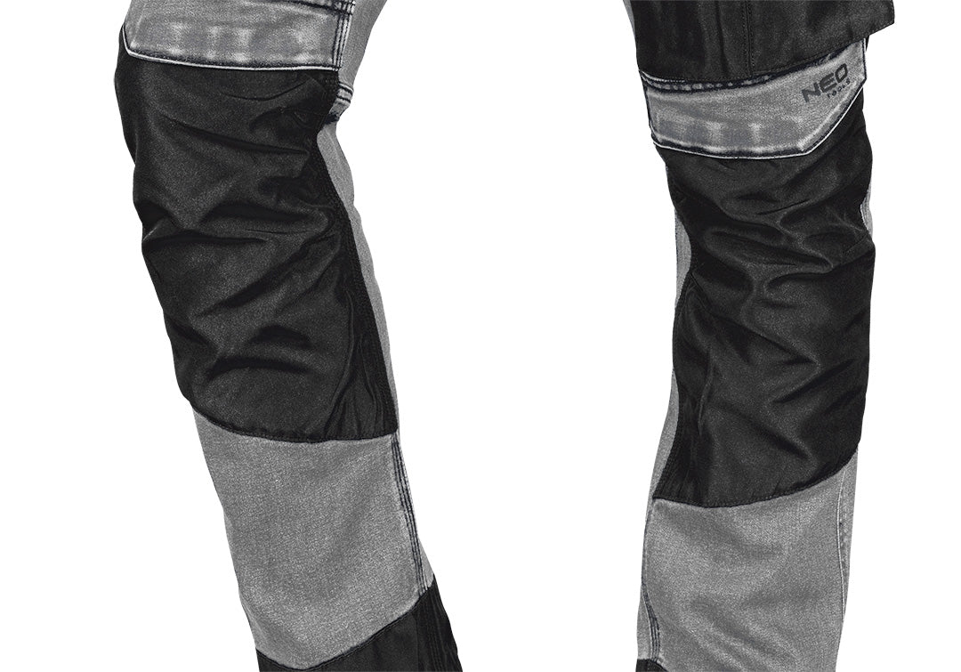 Pracovné nohavice DENIM, Oxfordská výstuž, sivé, veľkosť XL od NEO TOOLS nájdeš na naravis.sk