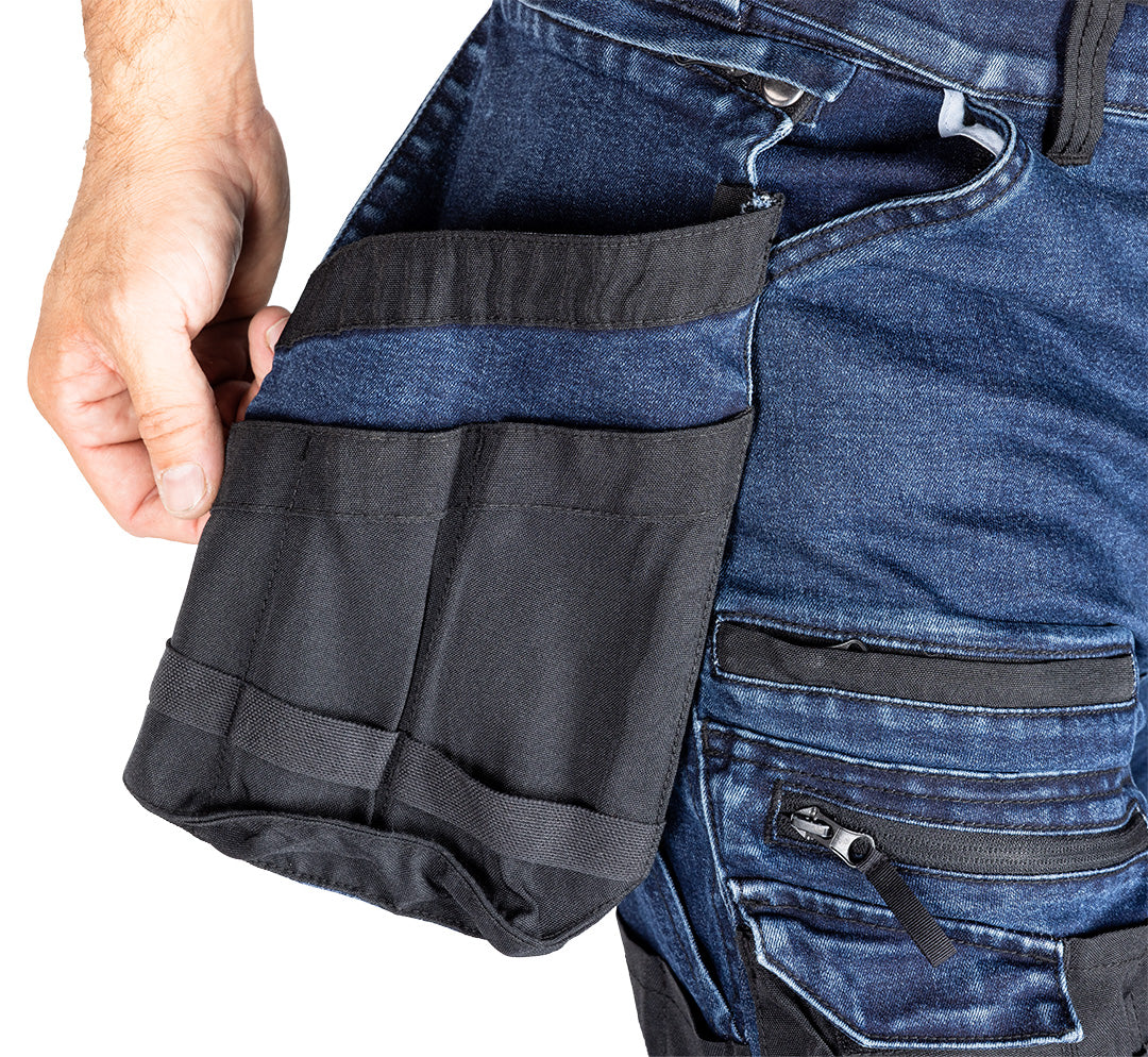 Pracovné nohavice DENIM, výstuhy Cordura, odnímateľné vrecká, námornícka modrá, veľkosť XXXL od NEO TOOLS nájdeš na naravis.sk