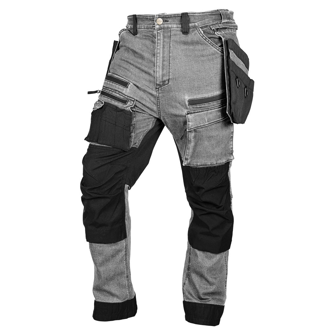 Pracovné nohavice DENIM, vystužené Cordurou, odnímateľné vrecká, sivé, veľkosť S od NEO TOOLS nájdeš na naravis.sk