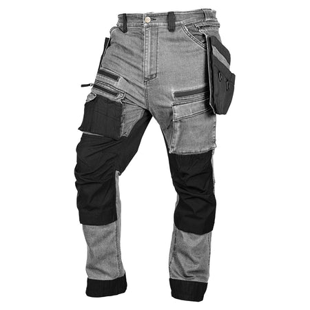 Pracovné nohavice DENIM, zosilnená Cordura, odnímateľné vrecká, sivé, veľkosť XL od NEO TOOLS nájdeš na naravis.sk