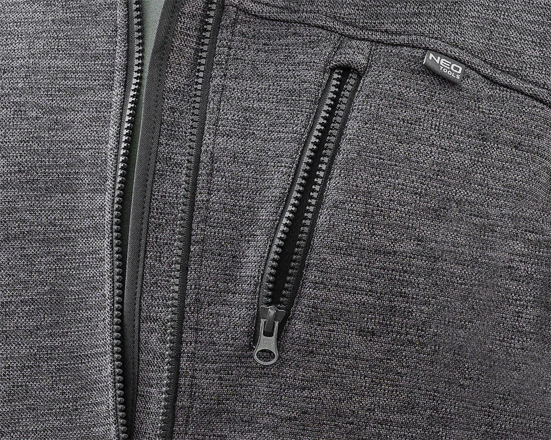 Mikina na zips OUTDOOR, pique, sivá, veľkosť L od NEO TOOLS nájdeš na naravis.sk