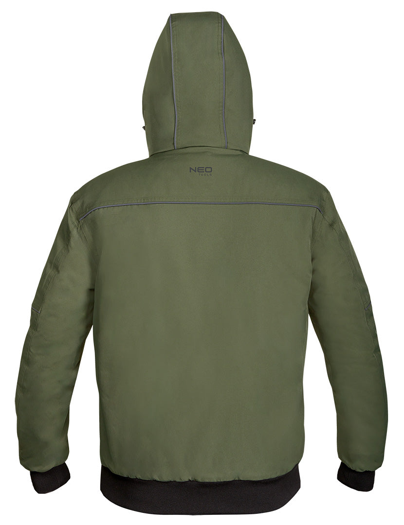 Zateplená bunda s kapucňou OUTDOOR, zelená, veľkosť XXXL od NEO TOOLS nájdeš na naravis.sk