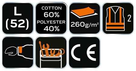 Výstražná bunda 40% polyester, 60% bavlna, 260 g/m2, veľkosť L od NEO TOOLS nájdeš na naravis.sk
