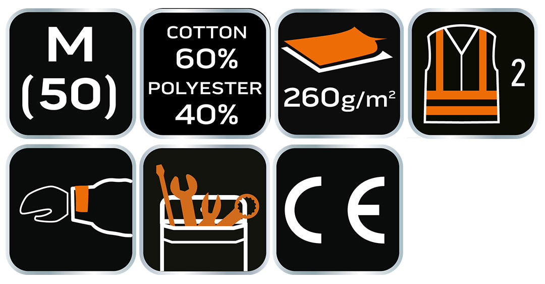 Výstražná bunda 40% polyester, 60% bavlna, 260 g/m², veľkosť M od NEO TOOLS nájdeš na naravis.sk