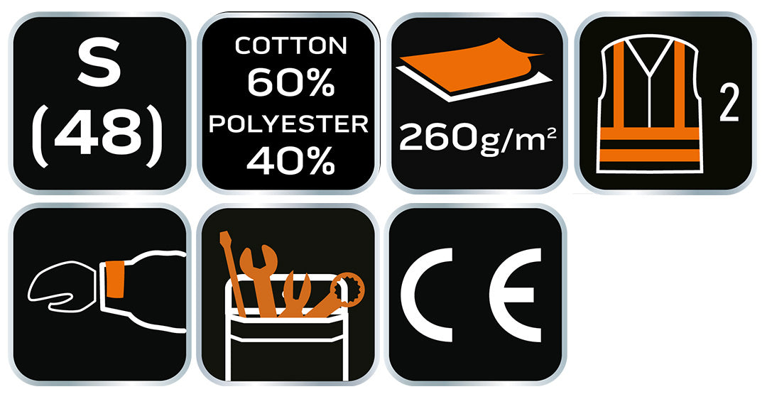 Výstražná bunda 40% polyester, 60% bavlna, 260 g/m², veľkosť S od NEO TOOLS nájdeš na naravis.sk
