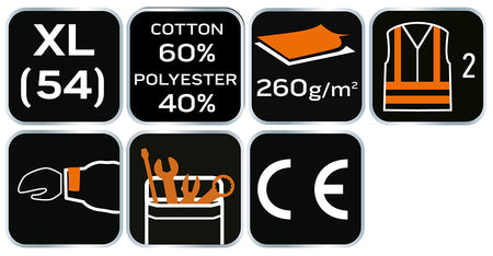 Výstražná bunda 40% polyester, 60% bavlna, 260 g/m², veľkosť XL od NEO TOOLS nájdeš na naravis.sk