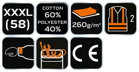 Výstražná bunda 40% polyester, 60% bavlna, 260 g/m², veľkosť XXXL od NEO TOOLS nájdeš na naravis.sk