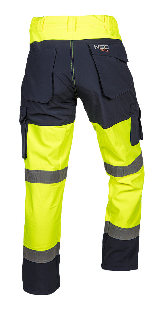 Pracovné nohavice výstražné softshell, žlté, veľkosť L od NEO TOOLS nájdeš na naravis.sk