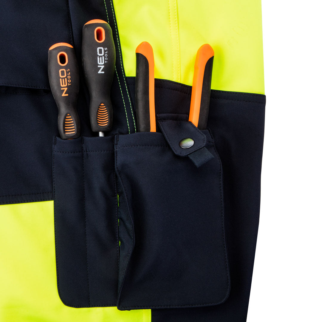 Pracovné nohavice výstražné softshell, žlté, veľkosť XXXL od NEO TOOLS nájdeš na naravis.sk