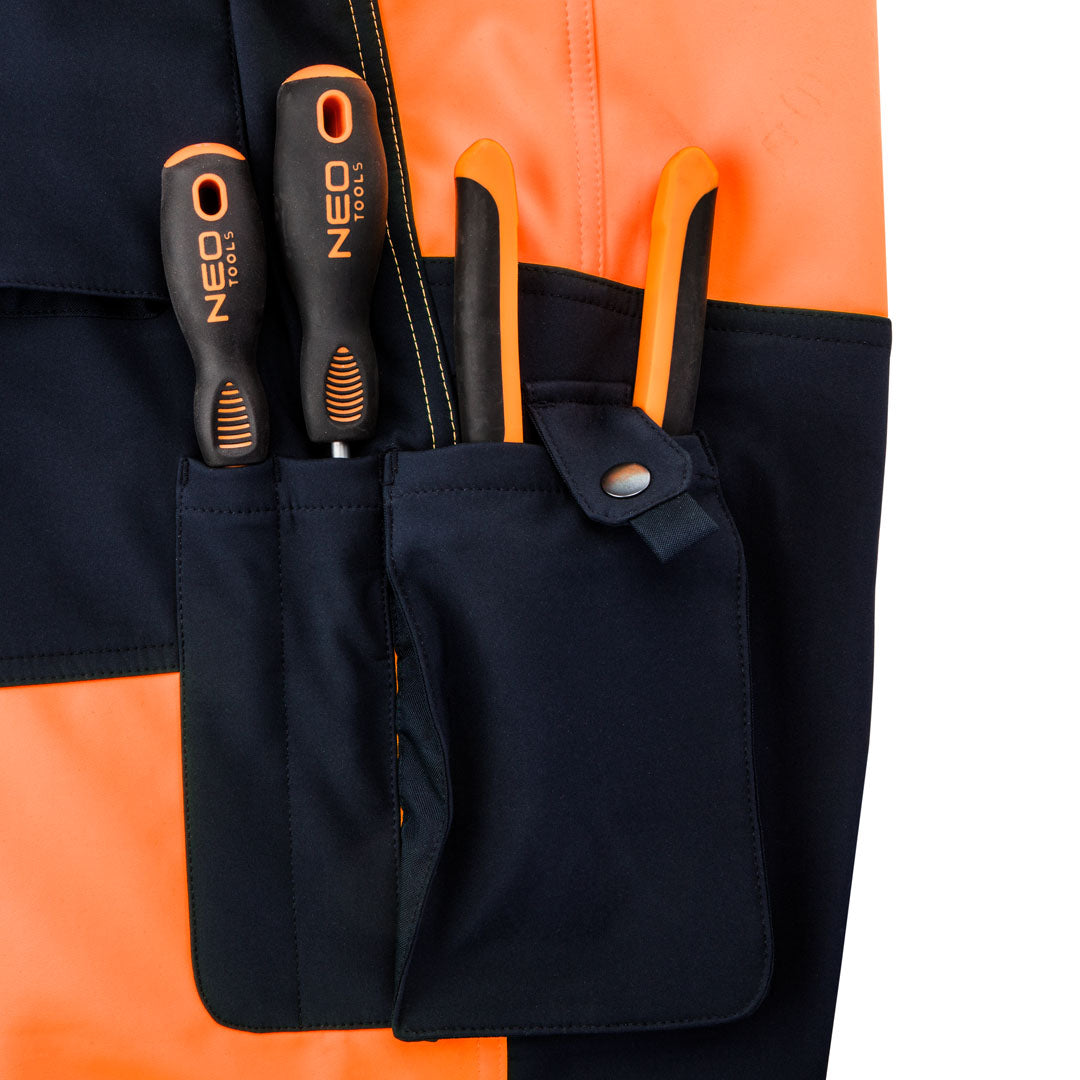 Pracovné nohavice výstražné softshell, oranžové, veľkosť XXL od NEO TOOLS nájdeš na naravis.sk