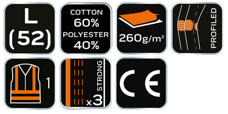 Výstražné nohavice 40% polyester, 60% bavlna, 260 g/m², veľkosť L od NEO TOOLS nájdeš na naravis.sk