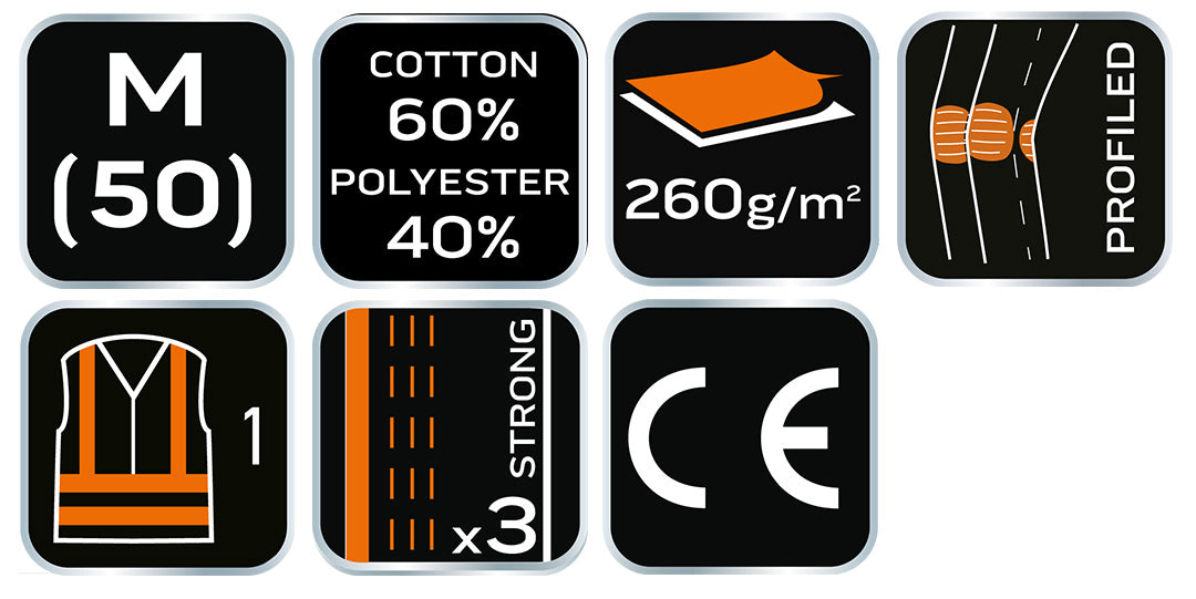 Výstražné nohavice 40% polyester, 60% bavlna, 260 g/m², veľkosť M od NEO TOOLS nájdeš na naravis.sk