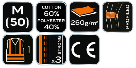 Výstražné nohavice 40% polyester, 60% bavlna, 260 g/m², veľkosť M od NEO TOOLS nájdeš na naravis.sk