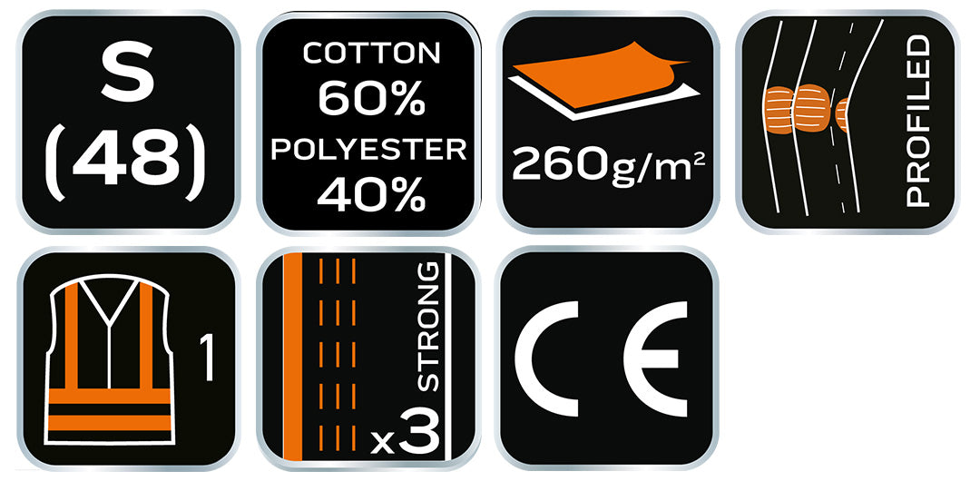 Výstražné nohavice 40% polyester, 60% bavlna, 260 g/m², veľkosť S od NEO TOOLS nájdeš na naravis.sk