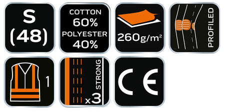 Výstražné nohavice 40% polyester, 60% bavlna, 260 g/m², veľkosť S od NEO TOOLS nájdeš na naravis.sk
