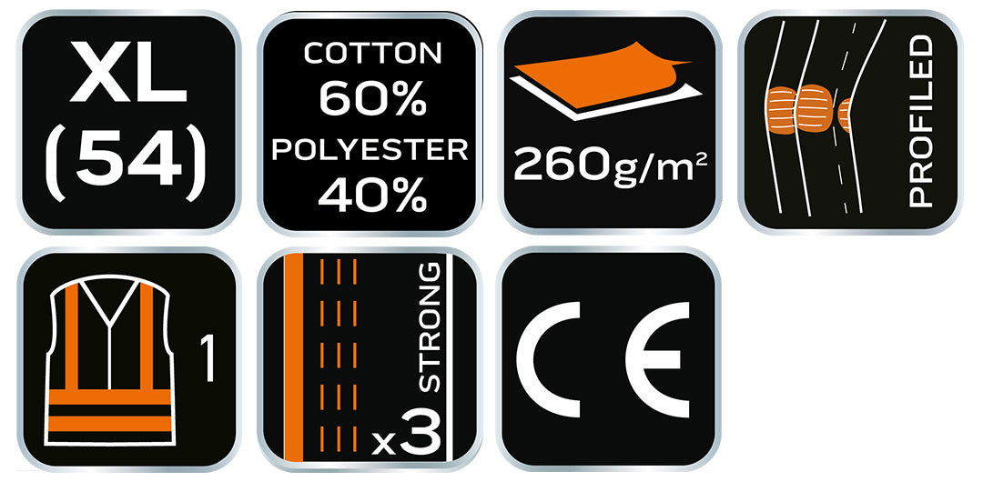 Výstražné nohavice 40% polyester, 60% bavlna, 260 g/m², veľkosť XL od NEO TOOLS nájdeš na naravis.sk