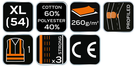 Výstražné nohavice 40% polyester, 60% bavlna, 260 g/m², veľkosť XL od NEO TOOLS nájdeš na naravis.sk
