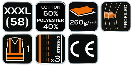 Výstražné nohavice 40% polyester, 60% bavlna, 260 g/m², veľkosť XXXL od NEO TOOLS nájdeš na naravis.sk