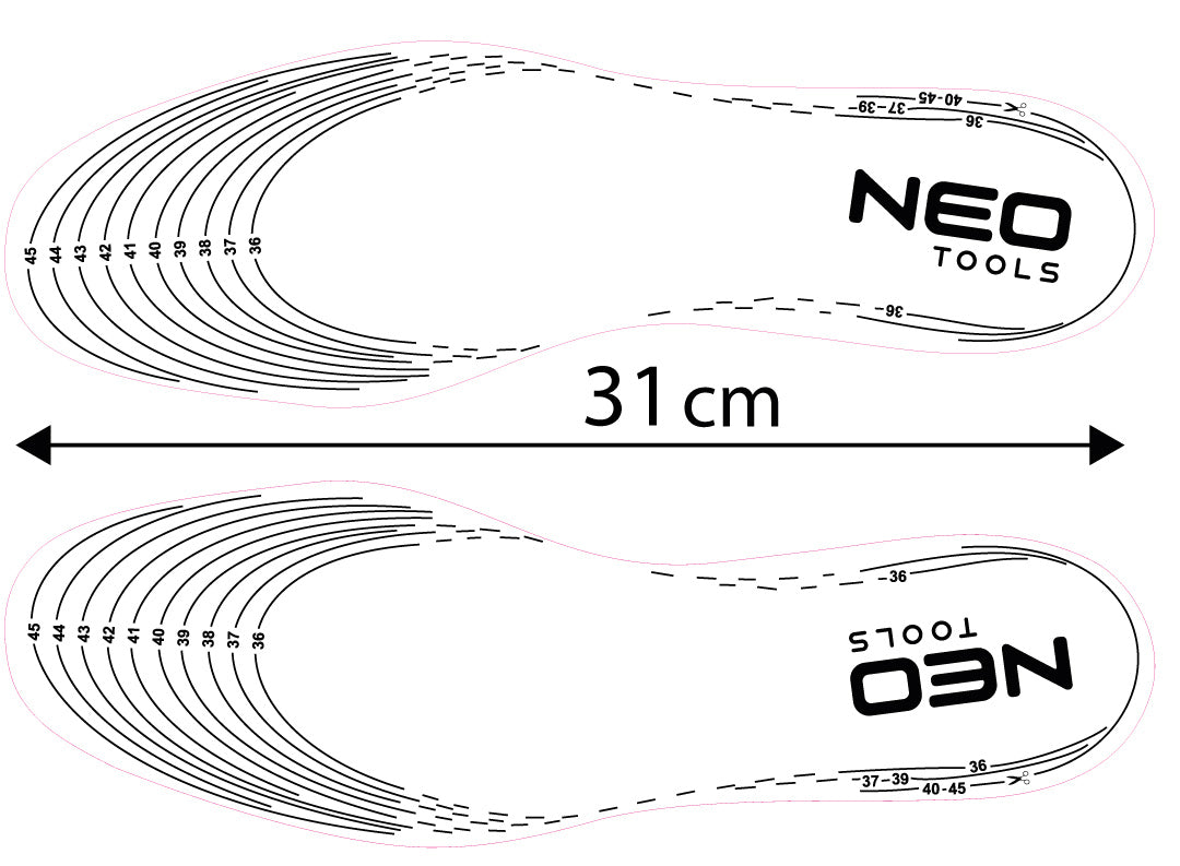 Vložky do topánok, gélové, strih 41-47 od NEO TOOLS nájdeš na naravis.sk