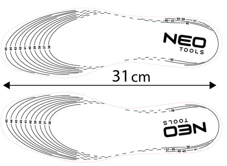 Vložky do topánok, gélové, strih 41-47 od NEO TOOLS nájdeš na naravis.sk