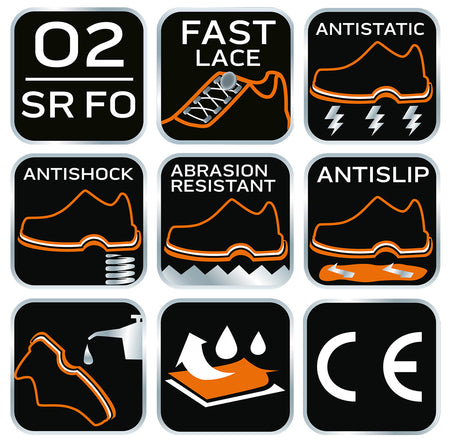 Pracovná obuv O2 SR FO, viazanie káblov s gombíkom, veľkosť 43 od NEO TOOLS nájdeš na naravis.sk