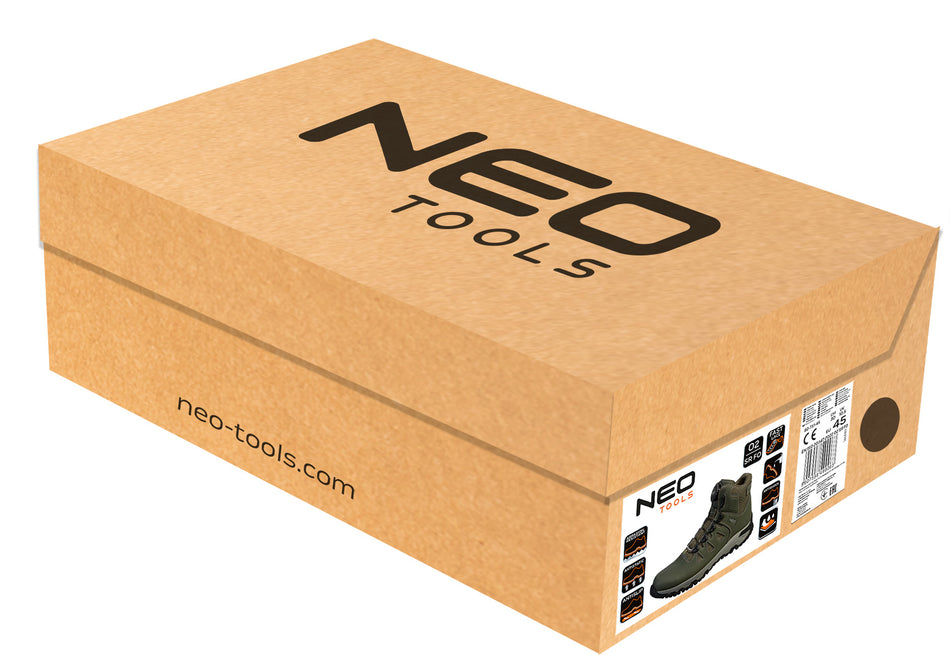 Pracovná obuv O2 SR FO, viazanie káblov s gombíkom, veľkosť 45 od NEO TOOLS nájdeš na naravis.sk