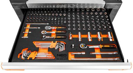 Skriňa na náradie 7 zásuviek PRO s príslušenstvom, 330 nástrojov od NEO TOOLS nájdeš na naravis.sk