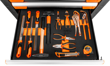 Skriňa na náradie 7 zásuviek PRO s príslušenstvom, 330 nástrojov od NEO TOOLS nájdeš na naravis.sk