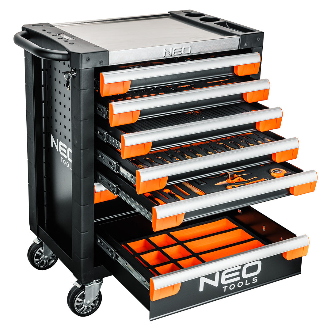 Skriňa na náradie 7 zásuviek PRO s príslušenstvom, 330 nástrojov od NEO TOOLS nájdeš na naravis.sk