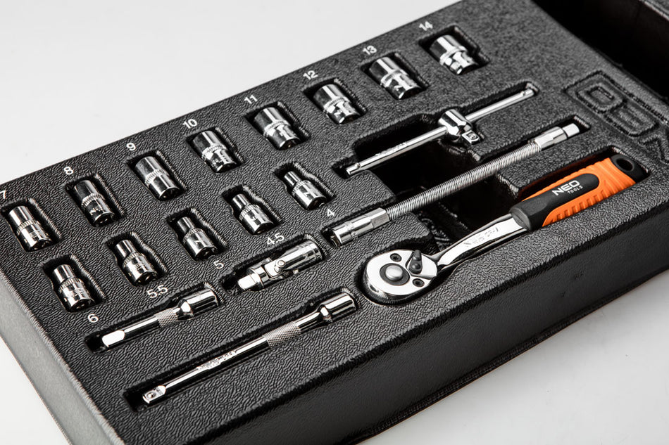 Nástrčné kľúče 1/4", súprava 19 ks od NEO TOOLS nájdeš na naravis.sk