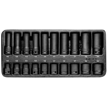 Príklepové nástavce 1/2", 10-24 mm, súprava 20 ks, vložiť od NEO TOOLS nájdeš na naravis.sk