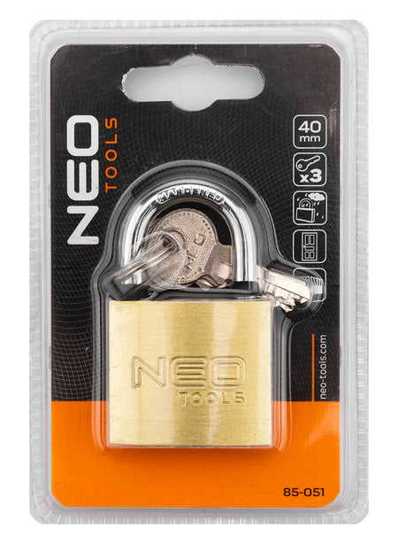 Visiaci zámok 40 mm, 3 kľúče od NEO TOOLS nájdeš na naravis.sk