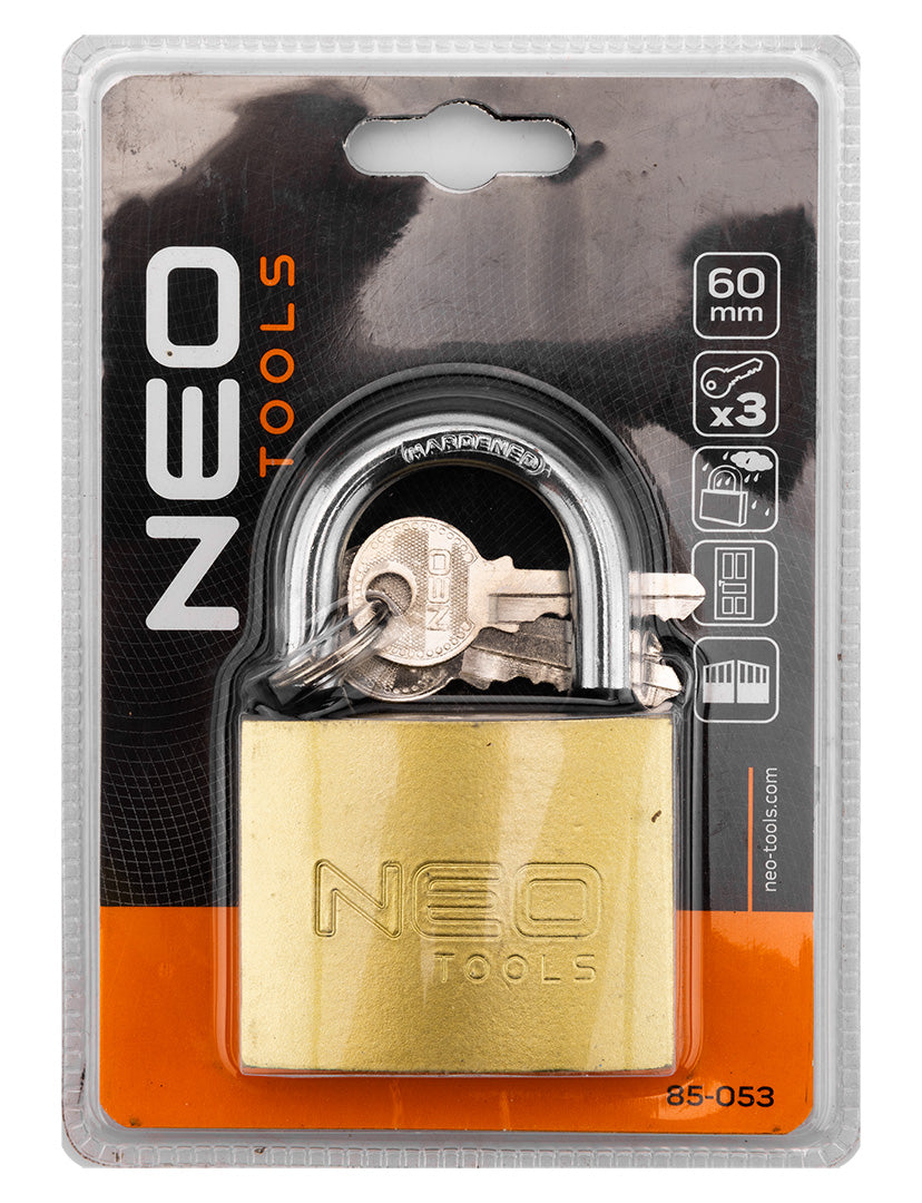 Visiaci zámok 60 mm, 3 kľúče od NEO TOOLS nájdeš na naravis.sk