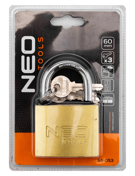 Visiaci zámok 60 mm, 3 kľúče od NEO TOOLS nájdeš na naravis.sk