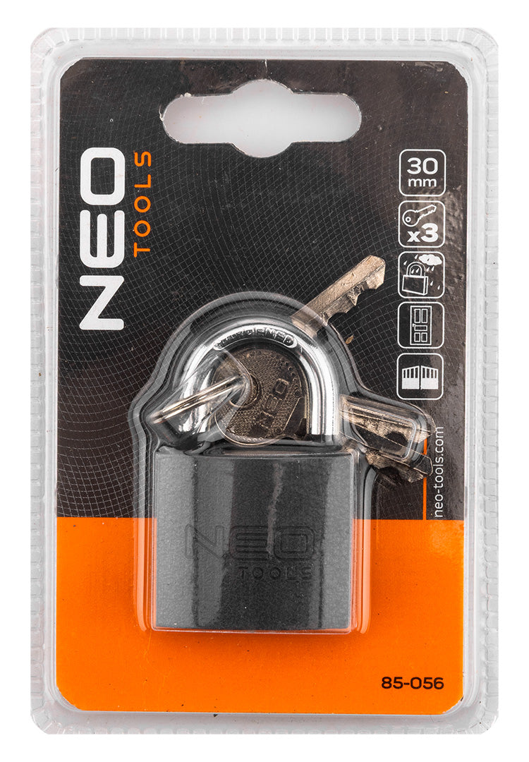 Visiaci zámok 30 mm, 3 kľúče od NEO TOOLS nájdeš na naravis.sk