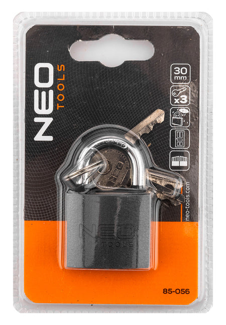 Visiaci zámok 30 mm, 3 kľúče od NEO TOOLS nájdeš na naravis.sk