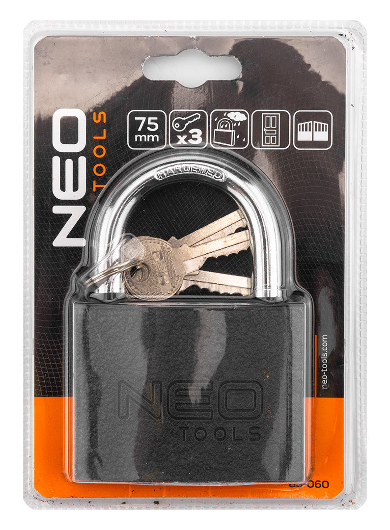 Visiaci zámok 75 mm, 3 kľúče od NEO TOOLS nájdeš na naravis.sk