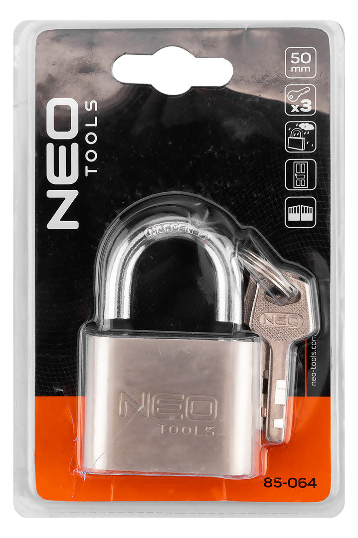 Visiaci zámok 50 mm, 3 kľúče od NEO TOOLS nájdeš na naravis.sk