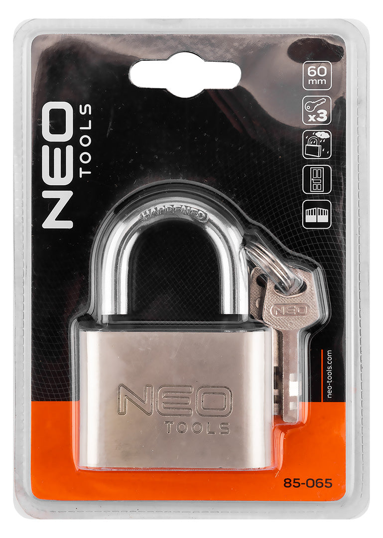 Visiaci zámok 60 mm, 3 kľúče od NEO TOOLS nájdeš na naravis.sk