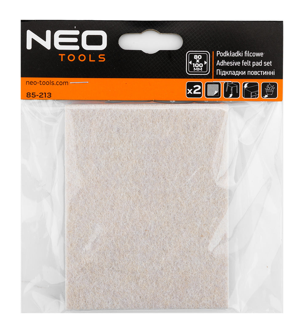 Samolepiace plstené podložky, svetlohnedé 80x100 mm, 2 ks. od NEO TOOLS nájdeš na naravis.sk