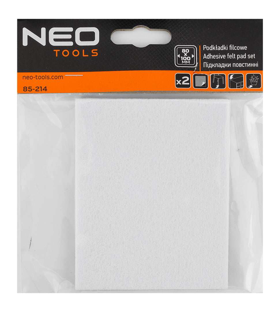 Samolepiace plstené podložky, biele 80x100 mm, 2 ks. od NEO TOOLS nájdeš na naravis.sk