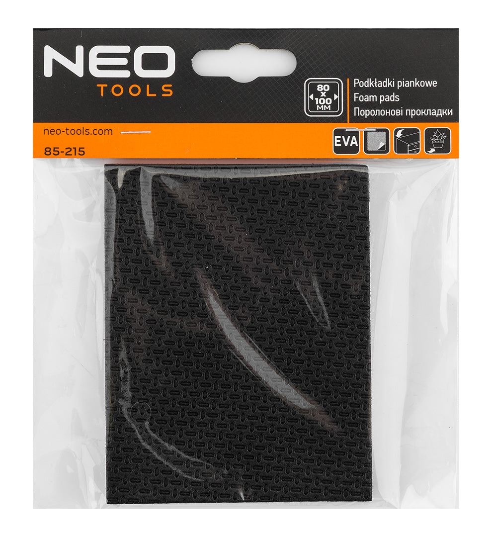 Samolepiaca penová podložka, čierna 80x100 mm, 1 ks. od NEO TOOLS nájdeš na naravis.sk