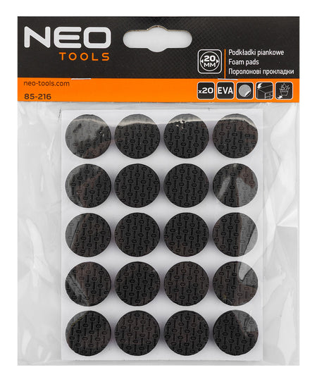 Samolepiace okrúhle penové podložky, čierne 20 mm, 20 ks. od NEO TOOLS nájdeš na naravis.sk