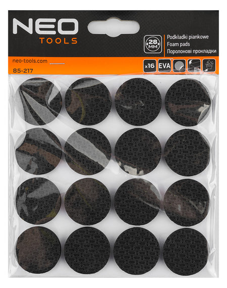 Samolepiace okrúhle penové podložky, čierne 28 mm, 16 ks. od NEO TOOLS nájdeš na naravis.sk
