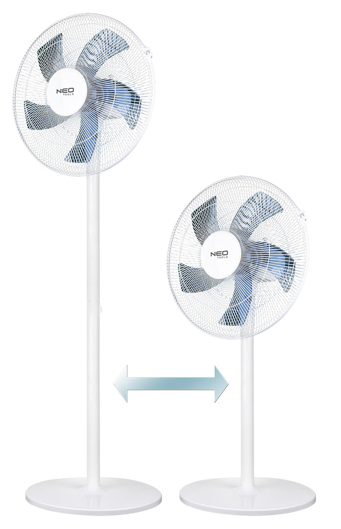 Podlahový ventilátor 50 W, ø 40 cm, 3 rýchlosti, oscilácia, biely od NEO TOOLS nájdeš na naravis.sk