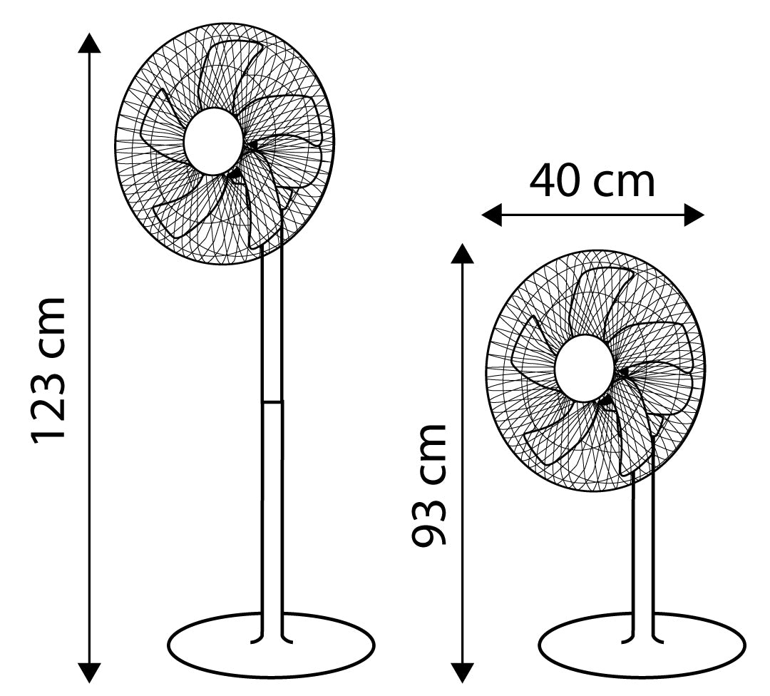 Podlahový ventilátor 50 W, ø 40 cm, 3 rýchlosti, oscilácia, biely od NEO TOOLS nájdeš na naravis.sk