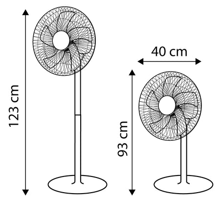 Podlahový ventilátor 50 W, ø 40 cm, 3 rýchlosti, oscilácia, biely od NEO TOOLS nájdeš na naravis.sk