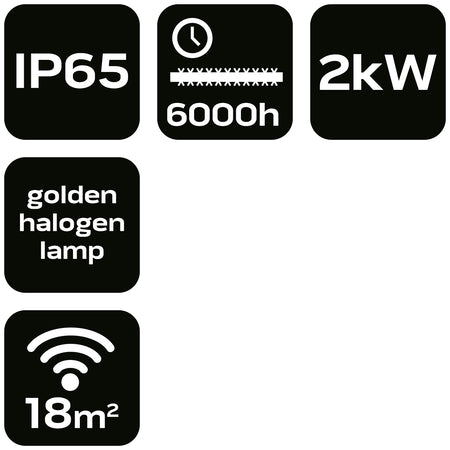 Sálavý ohrievač 2000W, IP55, vykurovacie teleso zlatá halogénová lampa od NEO TOOLS nájdeš na naravis.sk
