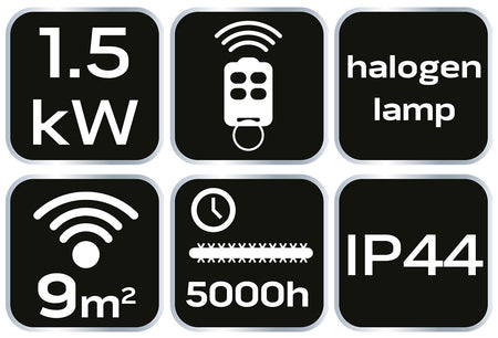 Sálavé vykurovacie teleso 1500 W, stropné, IP44, diaľkové ovládanie od NEO TOOLS nájdeš na naravis.sk